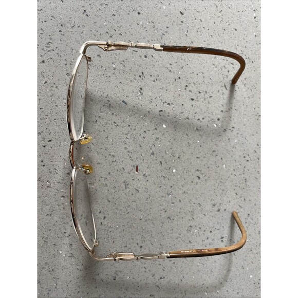 Joan Collins 9731 Gold Brown Eyeglasses FRAMES ONLY 52-16-135 oval full rim - Picture 2 of 16